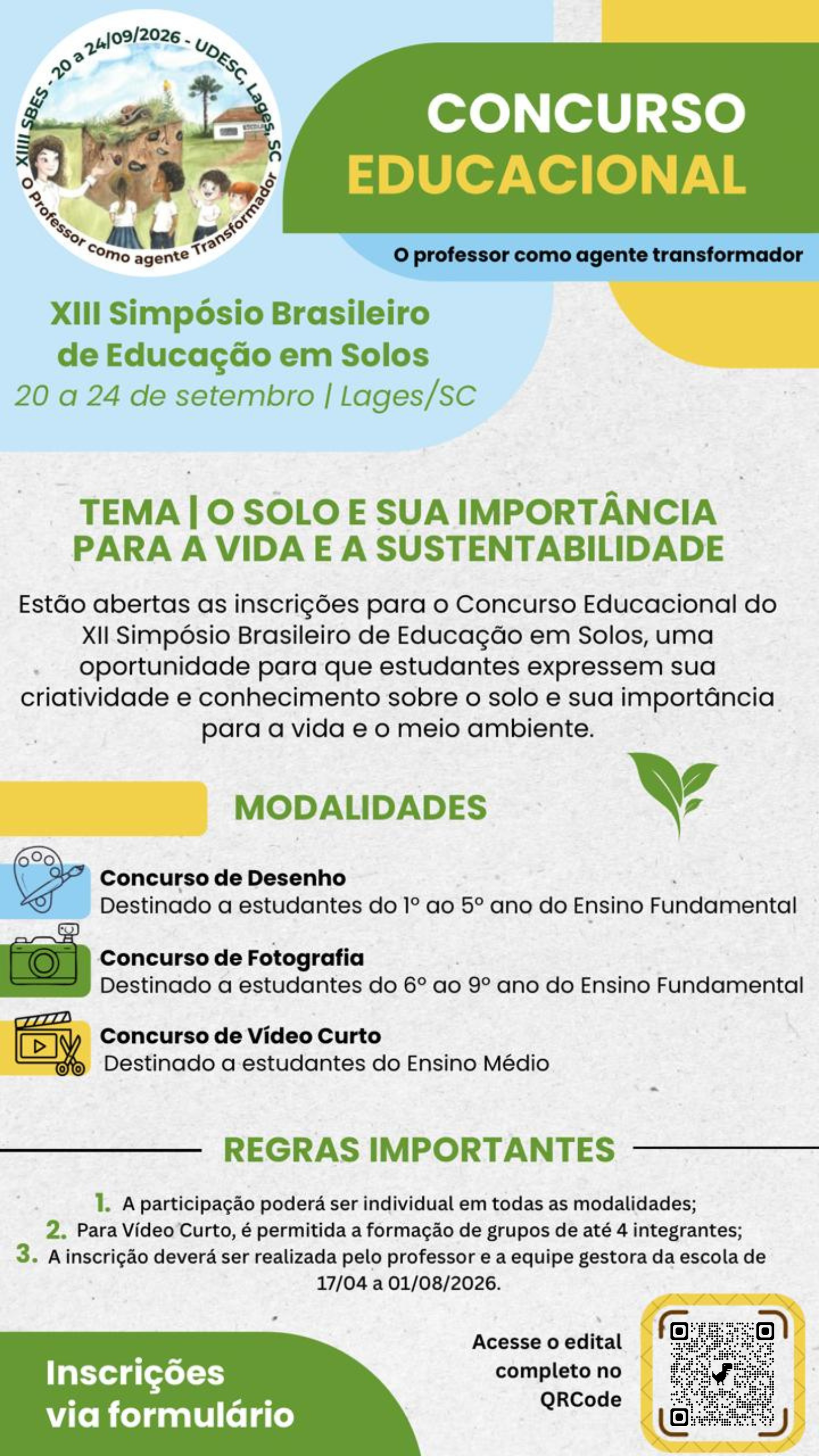 Folder do Concurso Educacional XIII SBES